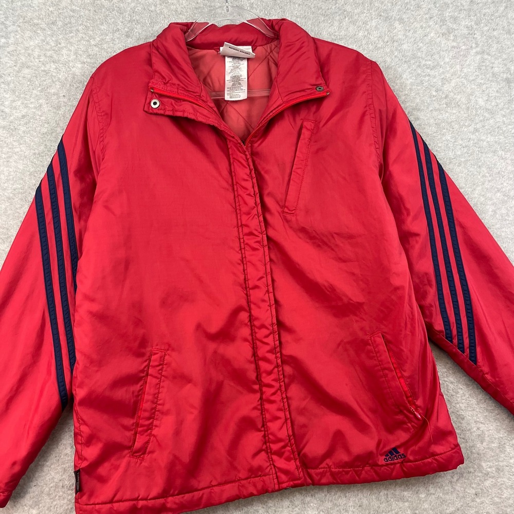 Vintage 90s Adidas Red Blue Insulated‎ Stripes Mens M Windbreaker Winter Jacket